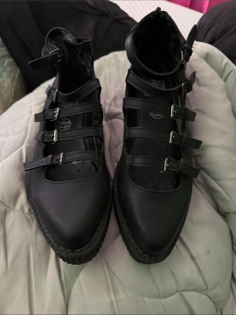 TUK Black Multi-Buckle Mary Jane’s Platforms